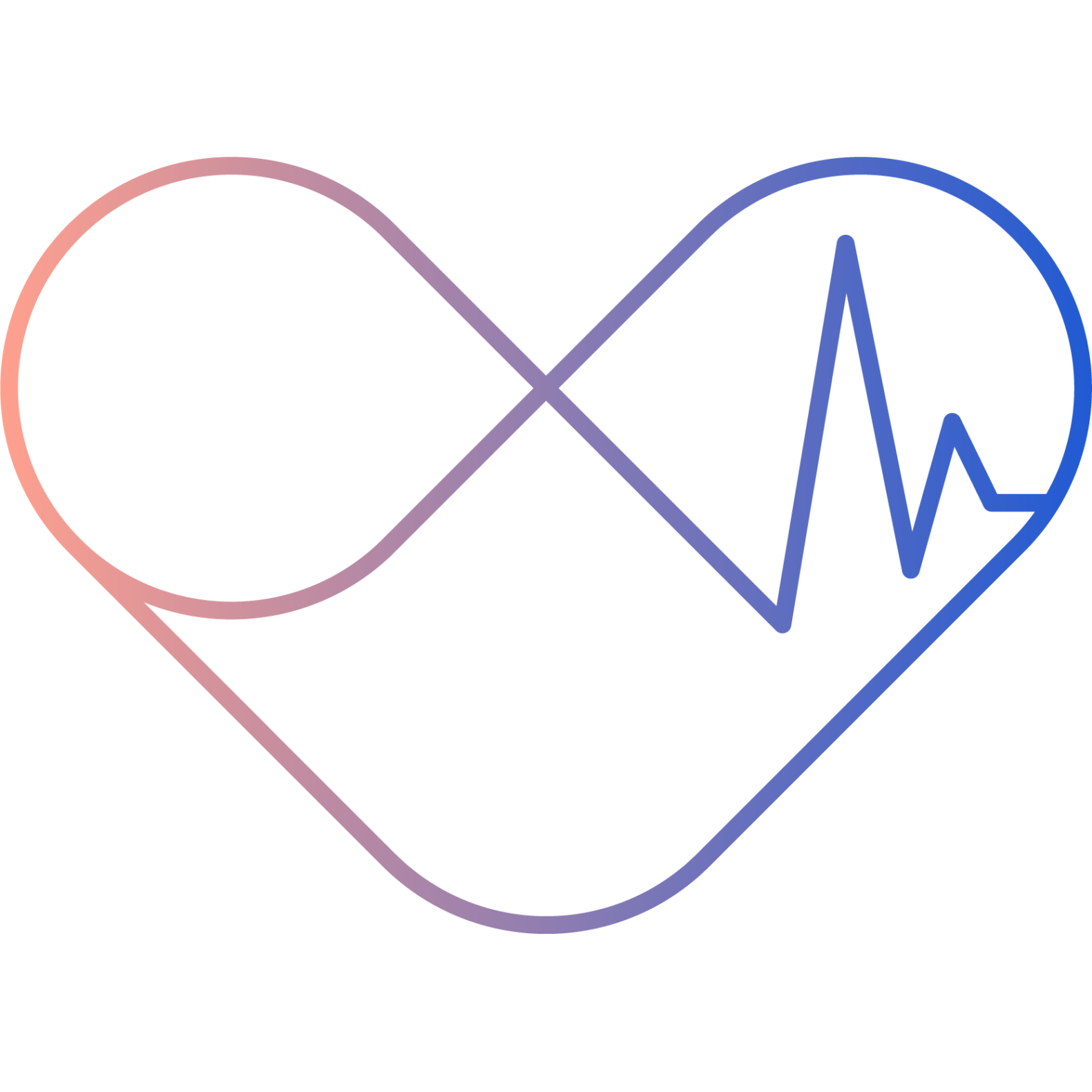 smartcor-Logo-Herzs, das im smartcor-Style eine rosa-blaue Liniengrafik ist