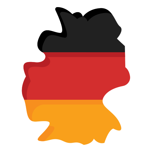 germany Deutschland Umriss, Füllung in Farben der Flagge (schwarz, rot, gold)